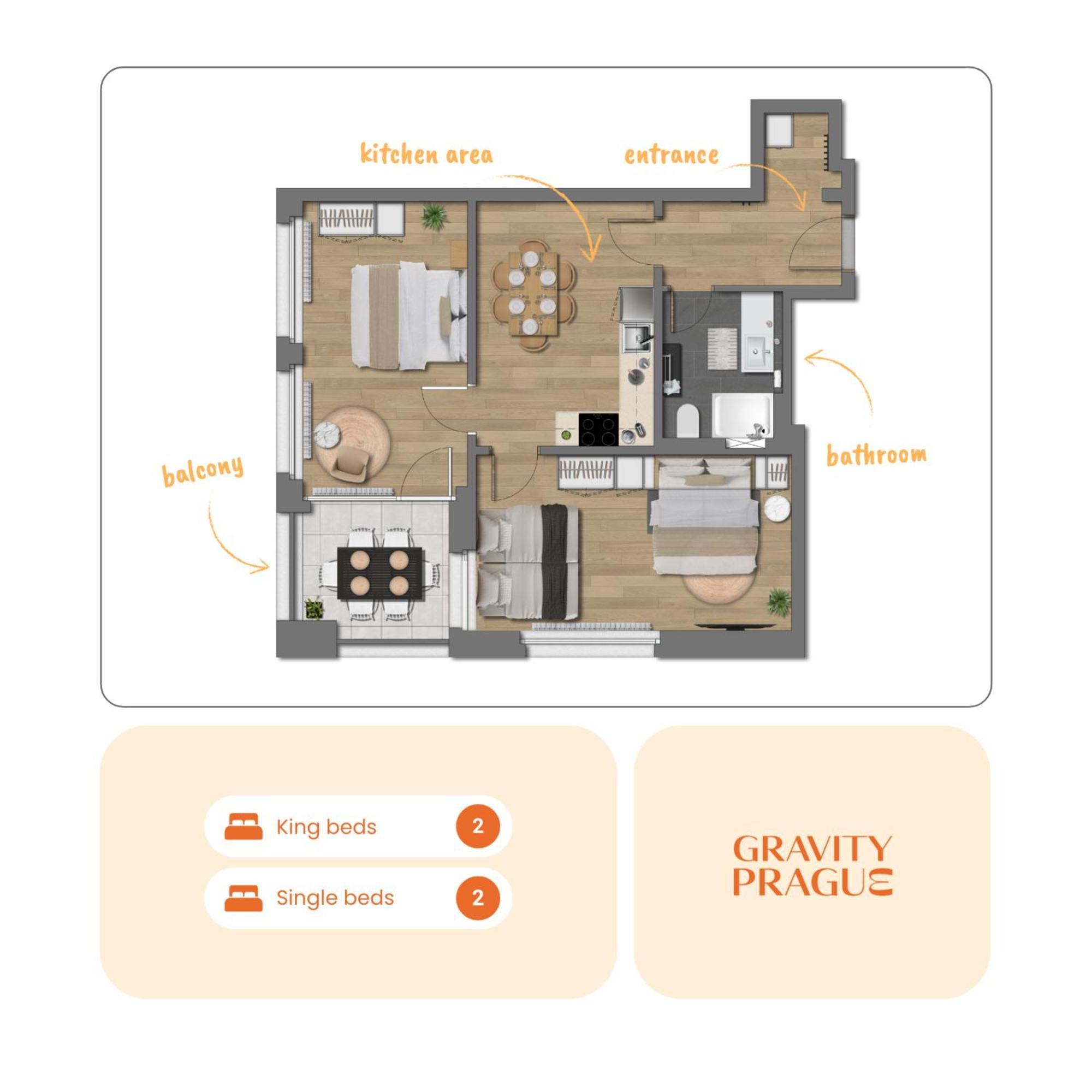 Bright 2Br - 7Th Floor, Balcony, Free Parking By Gravity Prague Daire Dış mekan fotoğraf
